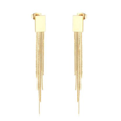 Vestido Jewelry Korean Style Wedding Tassel Drop Earrings Women Stainless Steel Dangle Earings Christmas Pendientes