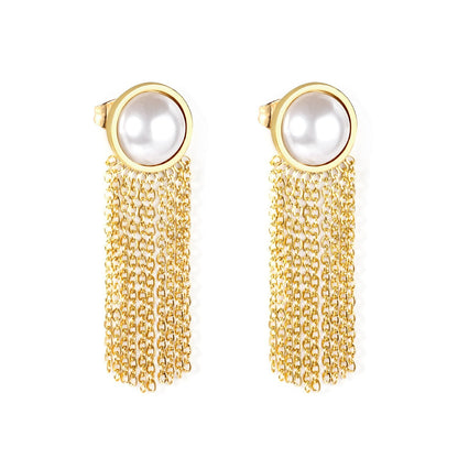 Vestido Jewelry Korean Style Wedding Tassel Drop Earrings Women Stainless Steel Dangle Earings Christmas Pendientes