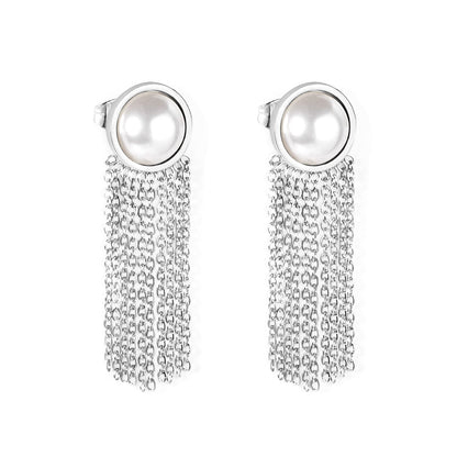 Vestido Jewelry Korean Style Wedding Tassel Drop Earrings Women Stainless Steel Dangle Earings Christmas Pendientes