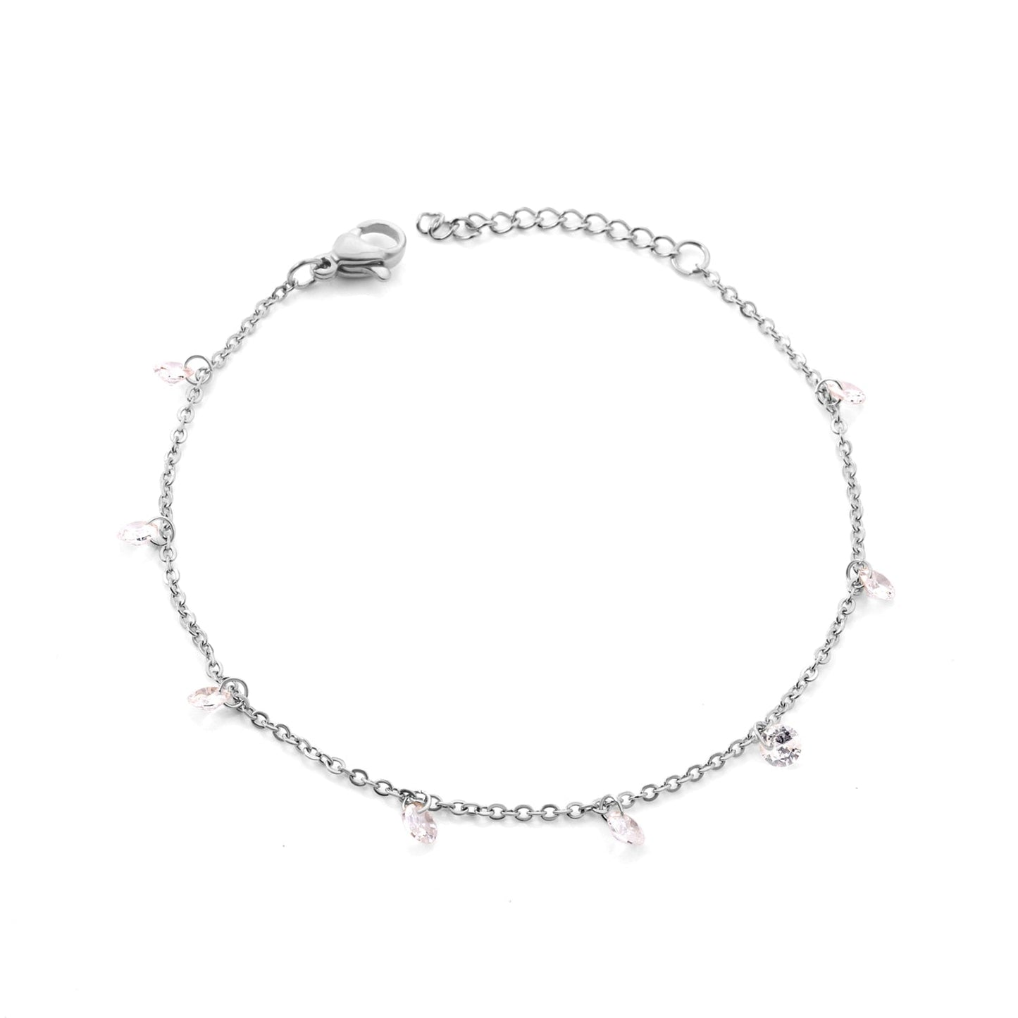 Charm Round Crystal Zircon Gold Color Pulseras Bracelets For Femme Women Chain Bracelet  Jewellery accesorios