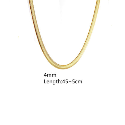 ASON Stainless Steel Twist Snake Fat Snake Blade Chain Necklace Gold Color For Women Men For DIY Fashion Jewelry Making Support