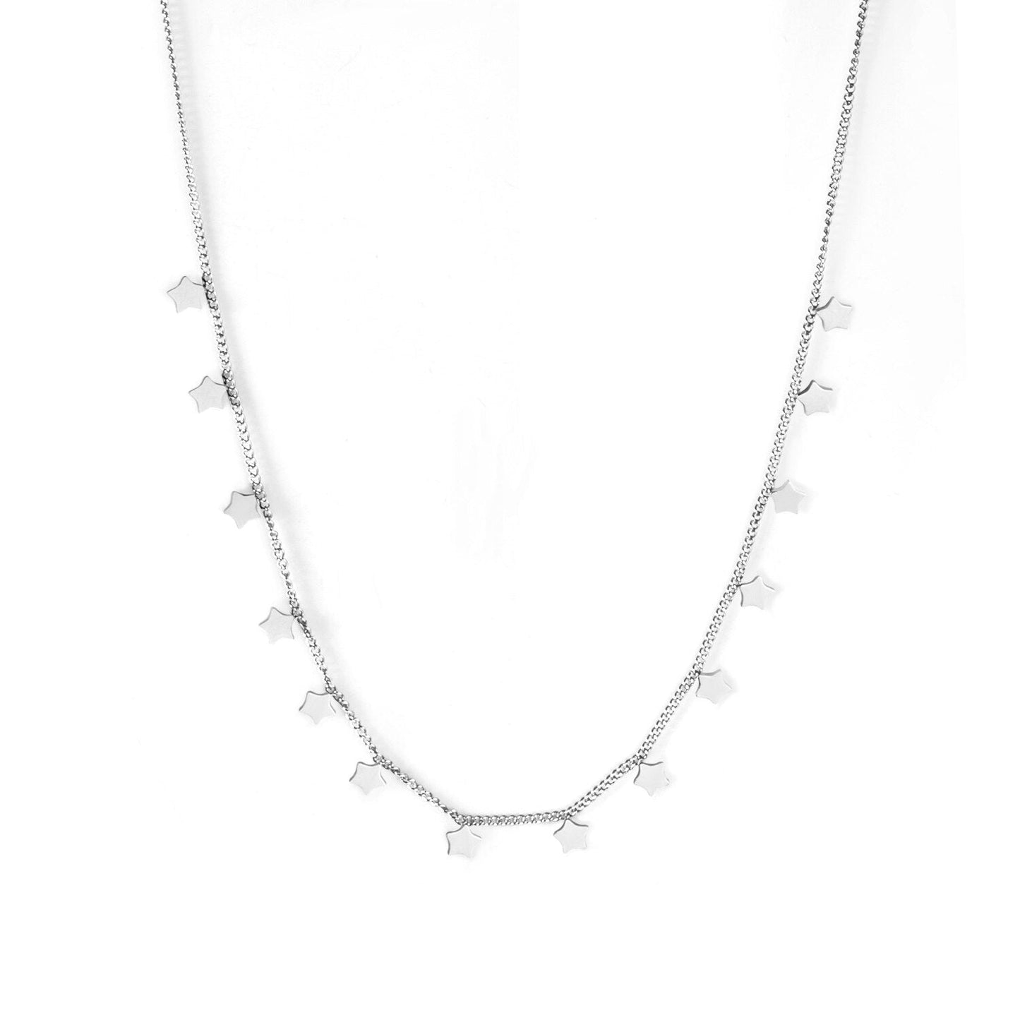 Bohemia Star Collier Elegant Stainless Steel Jewelry Flash Women's Chains Necklaces Office Lady Collars