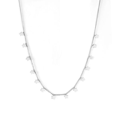 Bohemia Star Collier Elegant Stainless Steel Jewelry Flash Women's Chains Necklaces Office Lady Collars