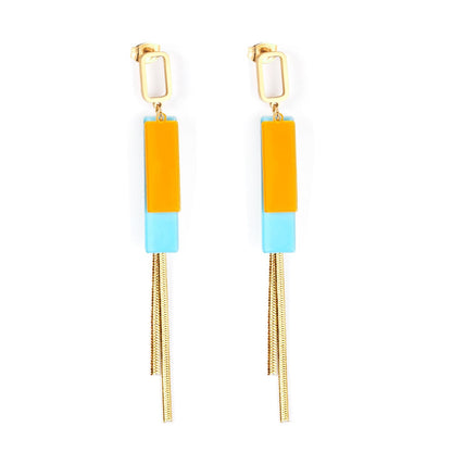 Vestido Jewelry Korean Style Wedding Tassel Drop Earrings Women Stainless Steel Dangle Earings Christmas Pendientes