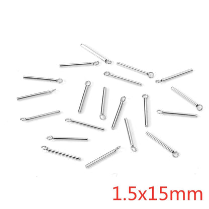ASON 100pcs/lot Stainless Steel Bar Metal Rod With Tassel Earrings Charm Accessories for DIY Earrings Jewelry Making Supplies