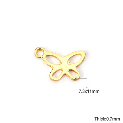 ASON 100Pcs/Lots Perforated Star Charm Moon Butterfly Heart  Flower Leaf Cross Pendant For DIY Necklace Bracelet Jewelry Making