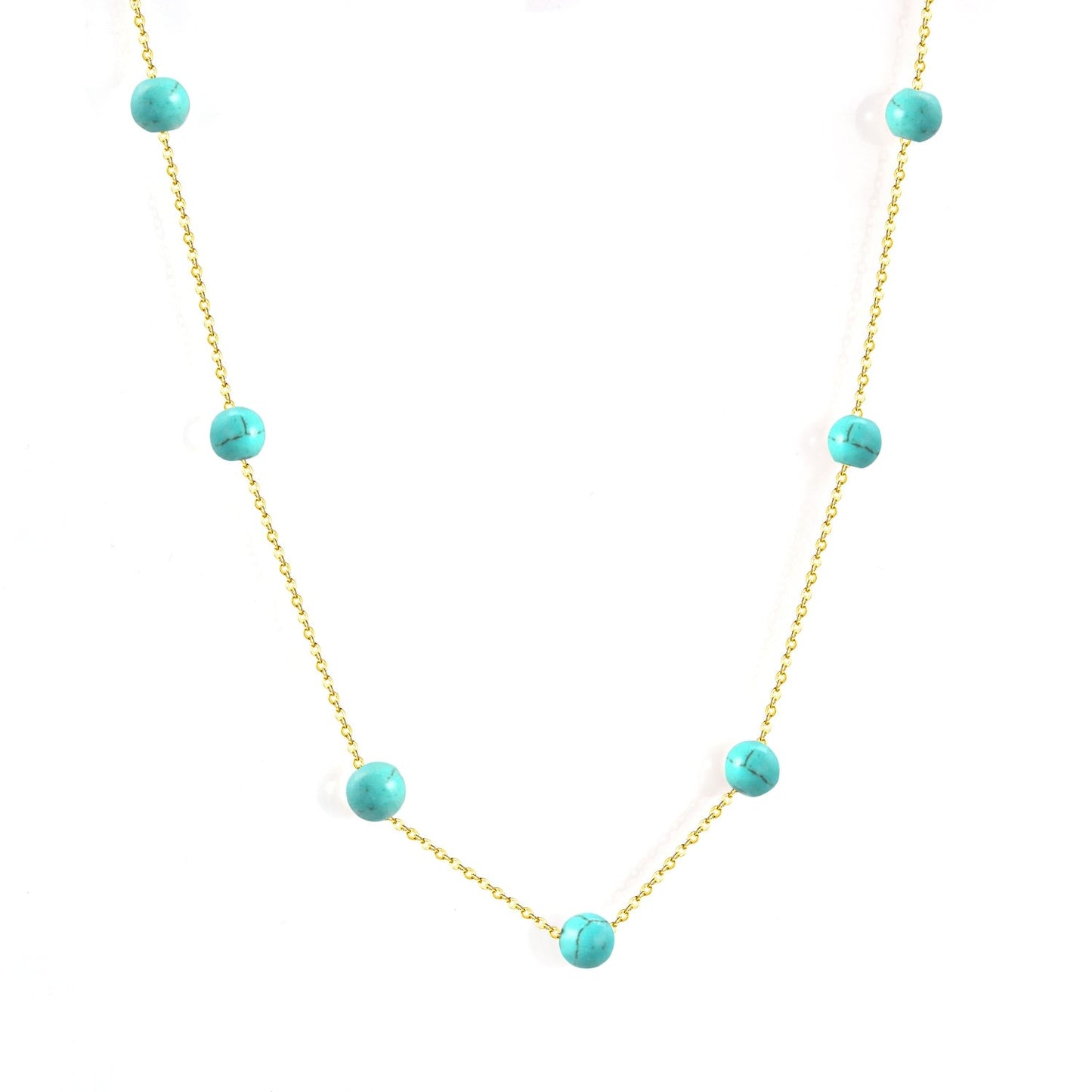 Retro 45+5cm Blue Period Pendant Chain Choker Women Imitation Necklaces Stainless Steel Jewelry Female Collier Gift