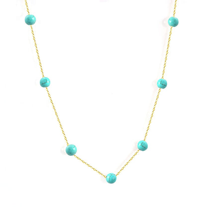 Retro 45+5cm Blue Period Pendant Chain Choker Women Imitation Necklaces Stainless Steel Jewelry Female Collier Gift