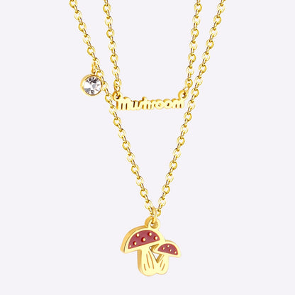 New Arrival Vegetable Food Cartoon Double Chain Pendant Necklace For Girls Fashion Chain Jewellry Necklace choker