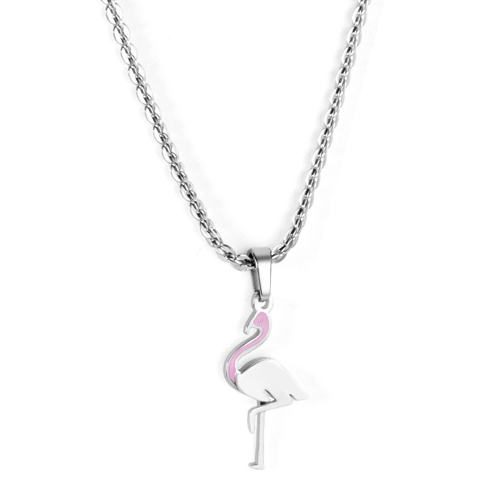 ASON Gold Color Bird Pendant Necklace Stainless Steel Non-Allergic Choker for Women Fashion Jewelry Party Gift Accessory