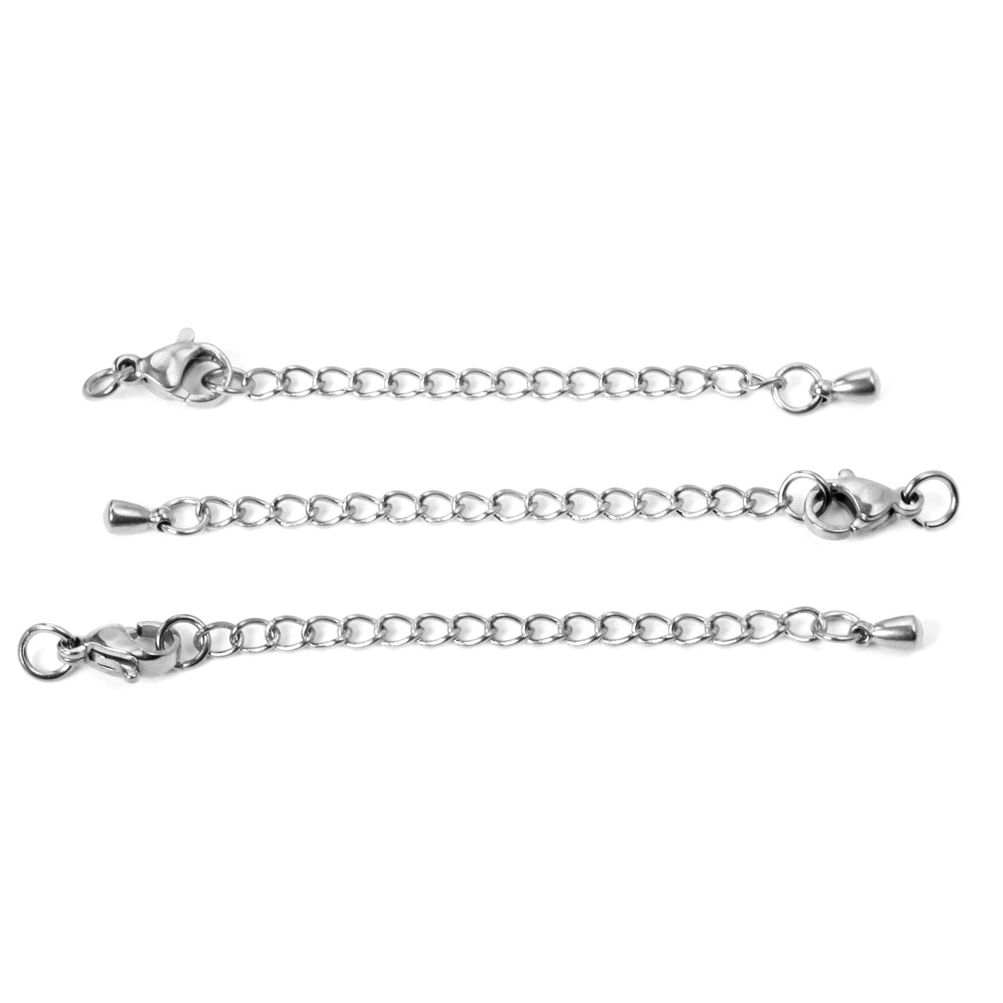 ASON 10pcs/lot Extended Extension Gold Tail Chain Stainless Steel Lobster Clasps Connector DIY Jewelry Making Bracelet Necklaces