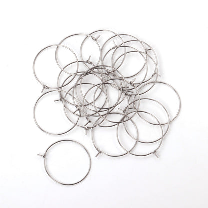 ASON 100pcs/lot Gold/Silver Color Big Circle Earring Hoops Stainless Steel Earring Clasps Metal Ring for Jewelry Making Supplies