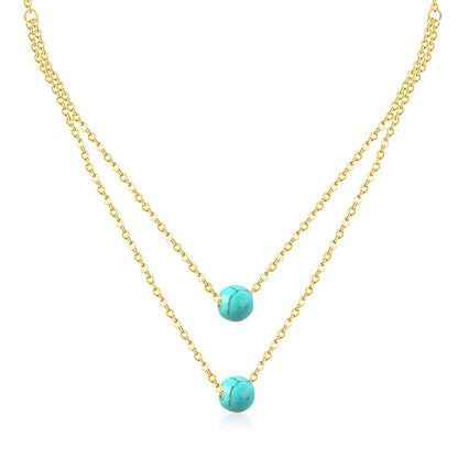 Retro 45+5cm Blue Period Pendant Chain Choker Women Imitation Necklaces Stainless Steel Jewelry Female Collier Gift