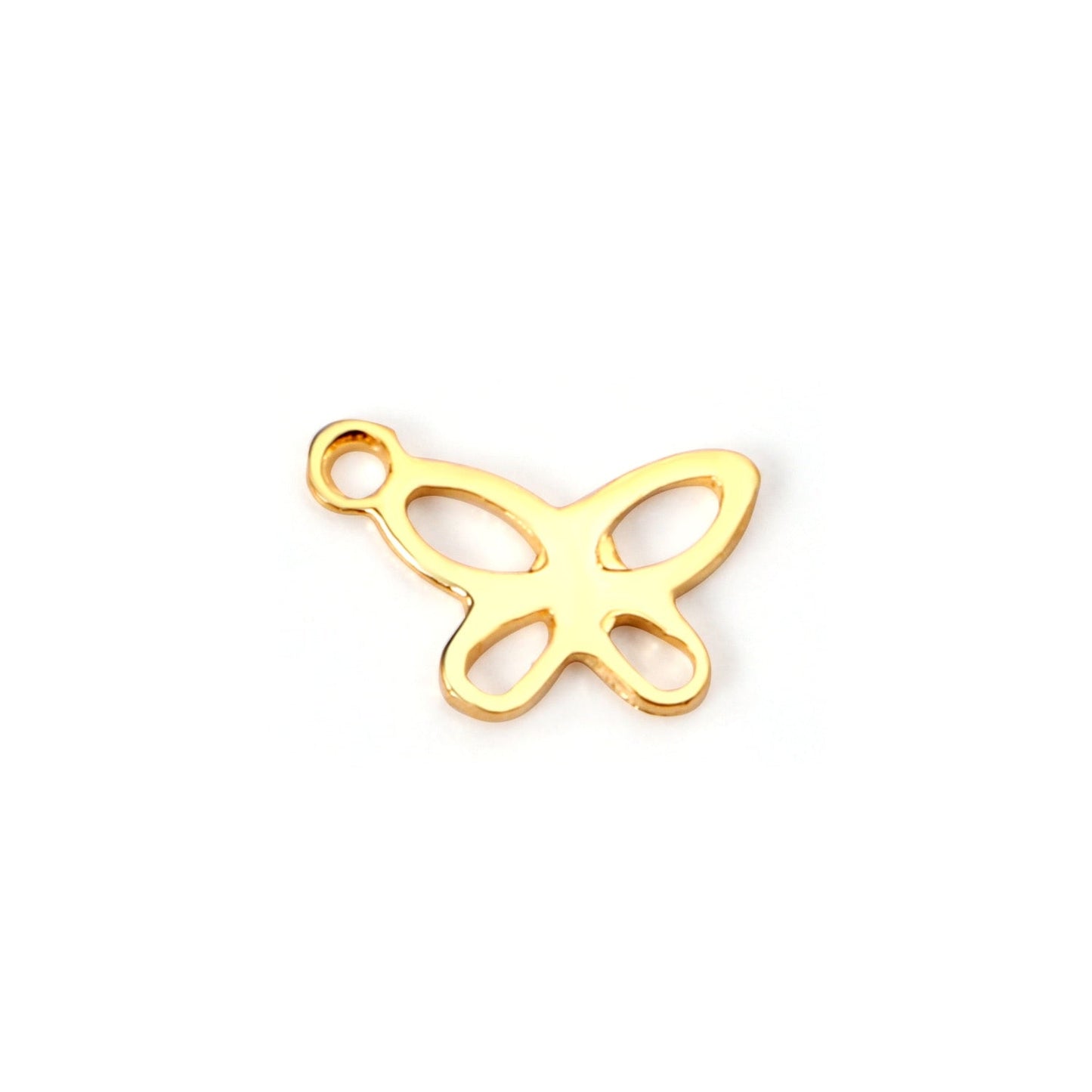 ASON 100Pcs/Lots Butterfly Hollow Charm With Holes 316L Stainless Steel Gold For Necklace Bracelet DIY Jewelry Making Supplies