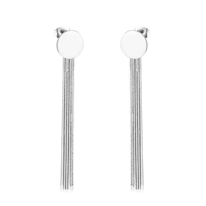 Vestido Jewelry Korean Style Wedding Tassel Drop Earrings Women Stainless Steel Dangle Earings Christmas Pendientes