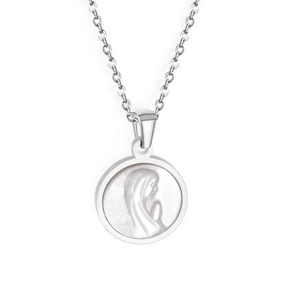 Girl Prayer Gold Necklaces Stainless Steel Shell Pendant Necklace For Women Jewelry Chain Necklace Collar Collier