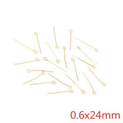 ASON 500pcs/lot Gold/Silver Color Stainless Steel Eye Pin Head Pins Findings Needles Accessories for DIY Jewelry Making Supplies