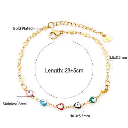 ASON Trendy Evil Eyes Charm Anklet 316L Stainless Steel Gold Color Foot Chain for Women Beach Jewelry Fashion Jewelry Gift