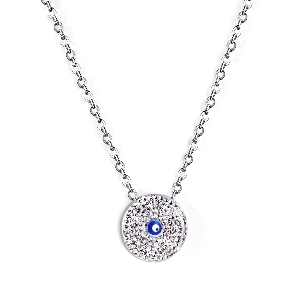 Blue Turkish Eyes Jewelry Evil Eyes Necklaces For Woman Stainless Steel Choker Fashion Aesthetic Eyes Strange Thing