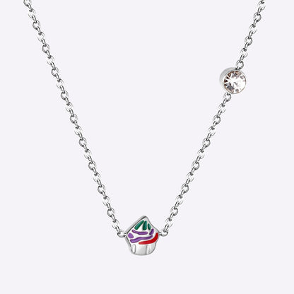 Mix Color Butterfly Football Stainless Steel Pendant Necklace For Women Free Chain With Crystal Necklace Jewellry