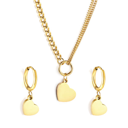Golden Heart Pendant Set