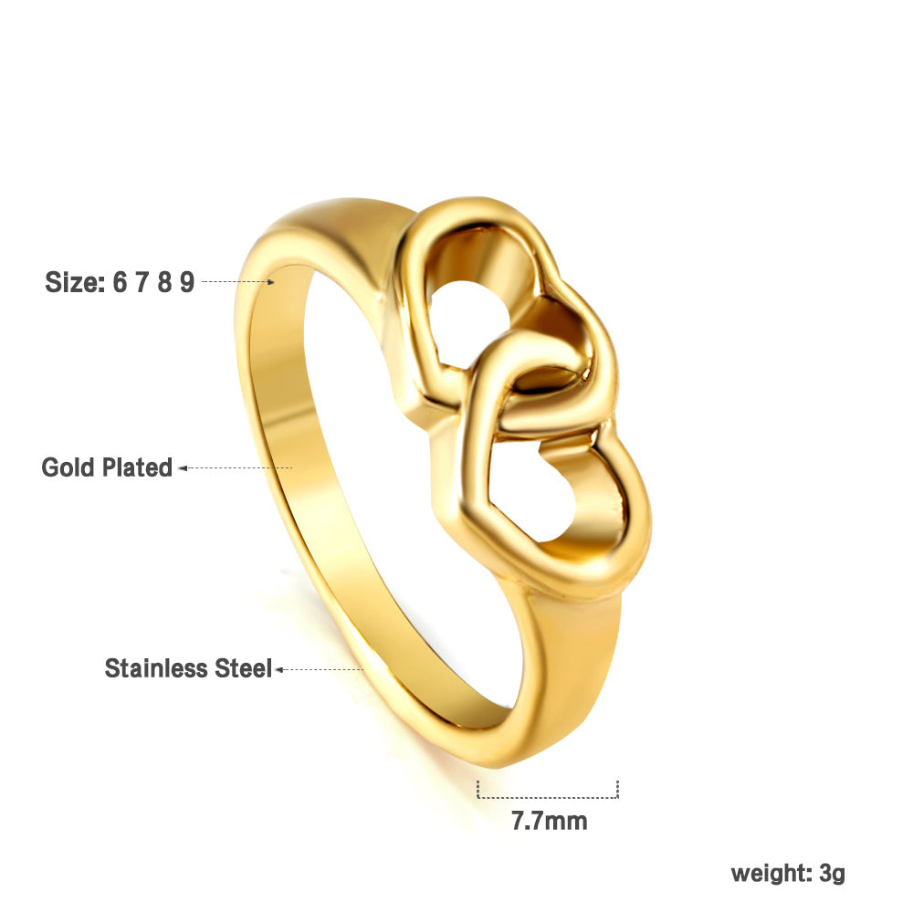 Stainless Steel Ring Minimalist Temperament Gold Skeleton Ring Female