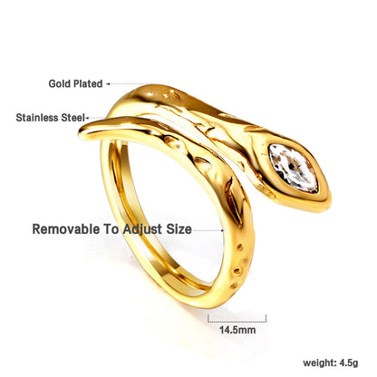 Wholesale Ason Cobra Head Diamond Rhombus Open End Ring
