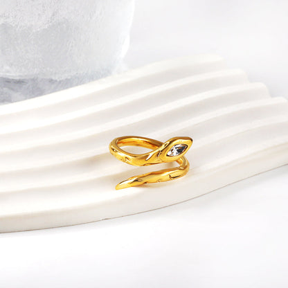 Wholesale Ason Cobra Head Diamond Rhombus Open End Ring