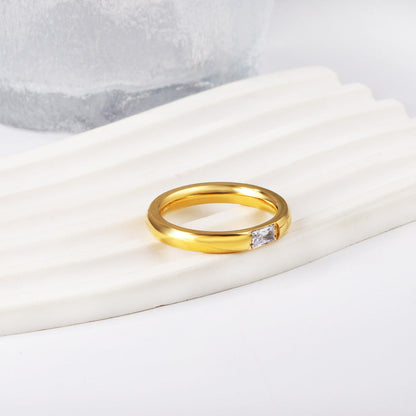 Fashion Round Geometric Light Luxury Diamonds Metal Ring