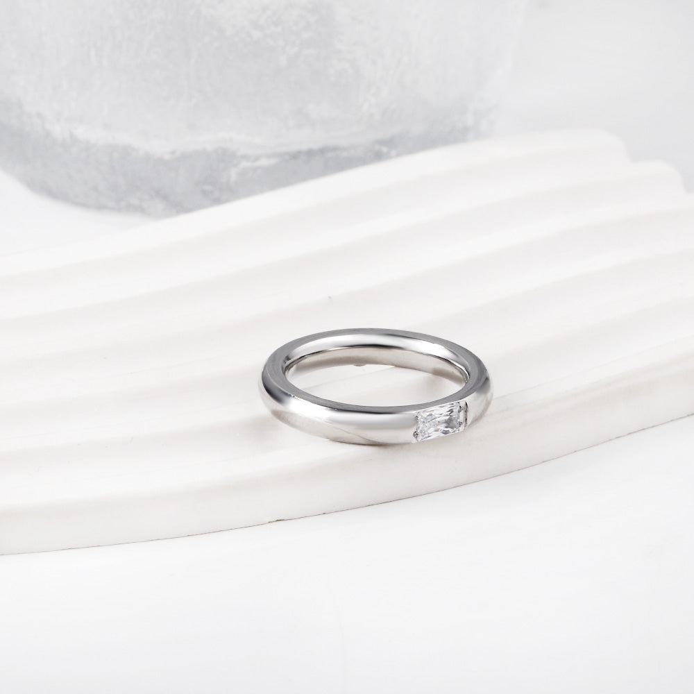 Fashion Round Geometric Light Luxury Diamonds Metal Ring