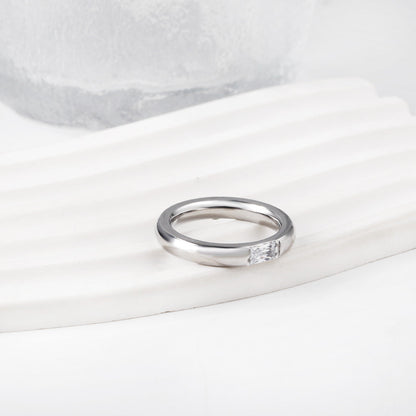 Fashion Round Geometric Light Luxury Diamonds Metal Ring