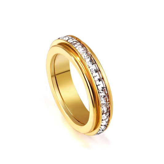 Full Star Ring Light Luxury Whole Circle Diamond Ring Solitaire Ring