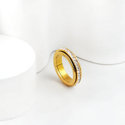Full Star Ring Light Luxury Whole Circle Diamond Ring Solitaire Ring