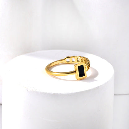 Stylish Diamond Set Round Metallic Wind Ring