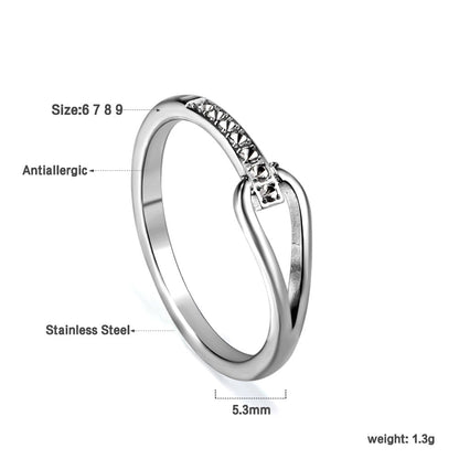 Geometric with diamonds water drop hollowing ring women's hundred finger ring