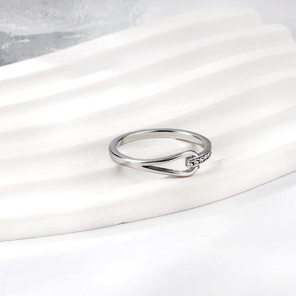 Geometric with diamonds water drop hollowing ring women's hundred finger ring