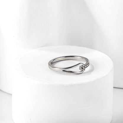 Geometric with diamonds water drop hollowing ring women's hundred finger ring