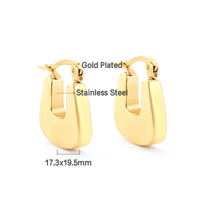 Hypoallergenic Girls Kids Jewelry Stainless Steel Oval Hoop Earrings