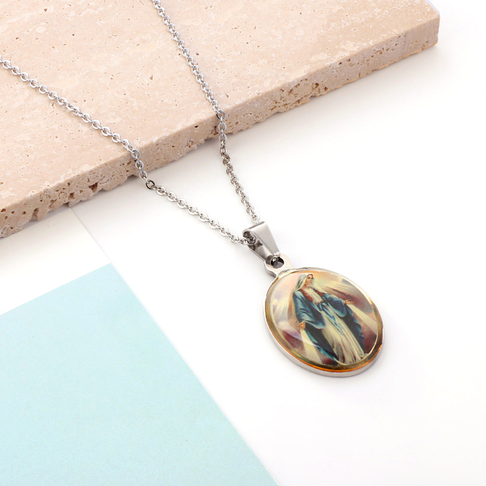 Stainless Steel Steel Color Pendant Necklace