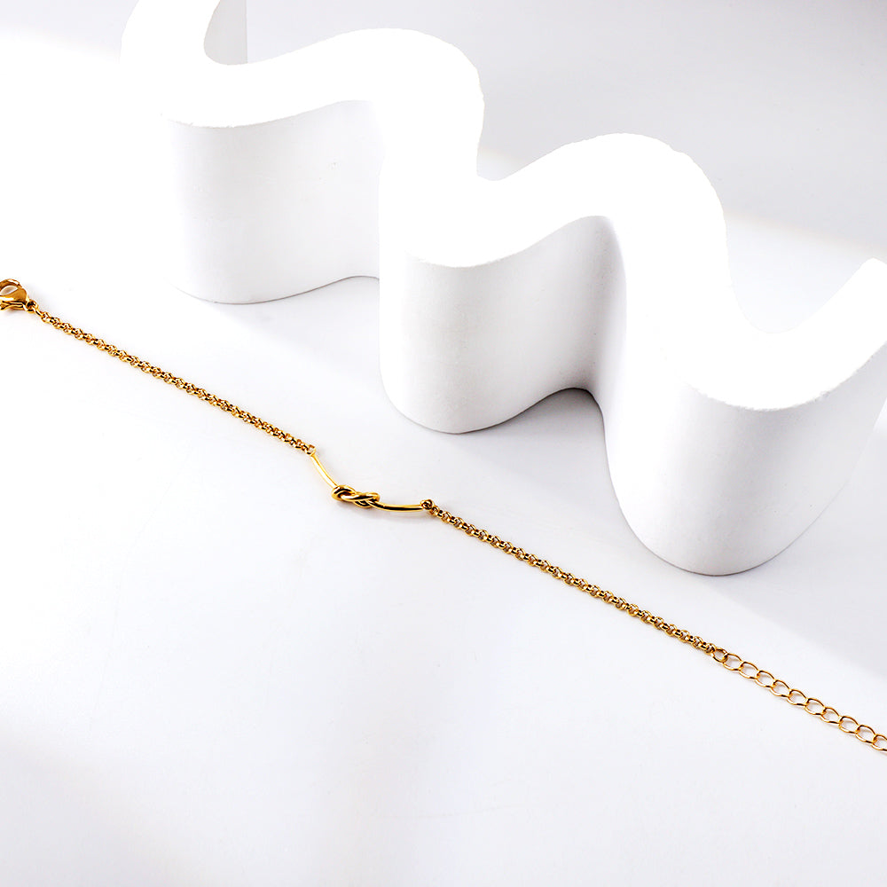 Knot Accessories Soft Bracelet 15.5+5cm Golden