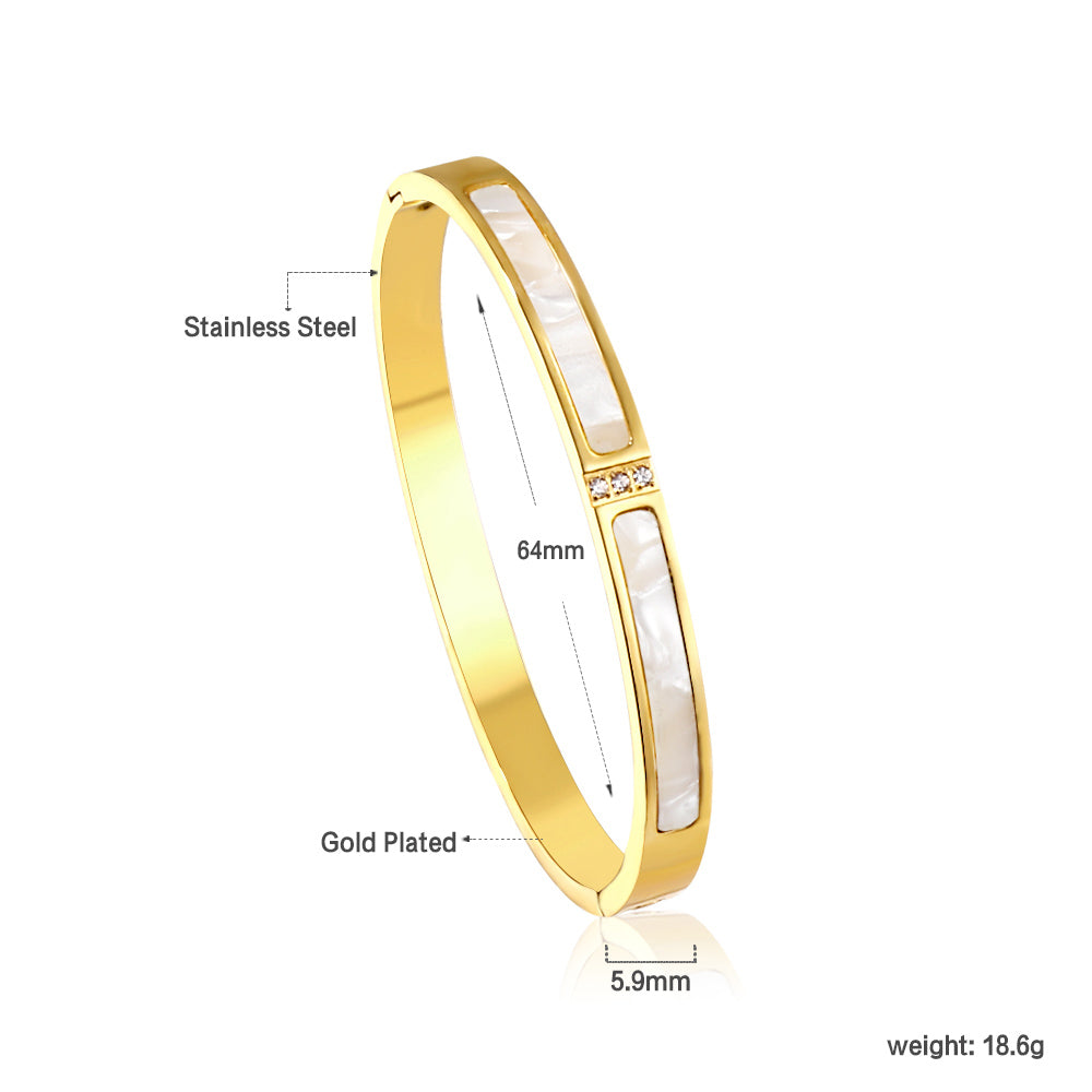 Bracelet set with diamonds with two shell settings
