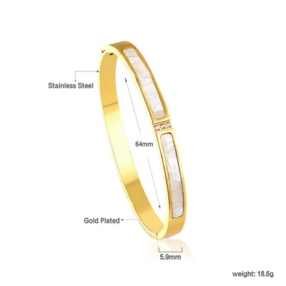Bracelet set with diamonds with two shell settings