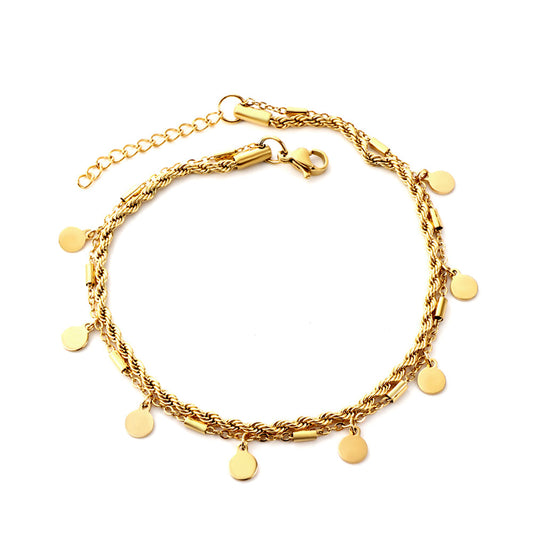 8 Round Accessories + Chain Double Chain Anklet