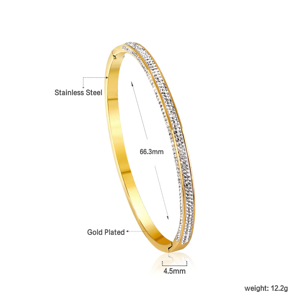 Sparkling bracelet with many small diamonds on its surface