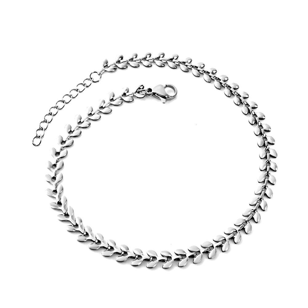 Stainless Steel 18k Gold Plated Sapling Anklet