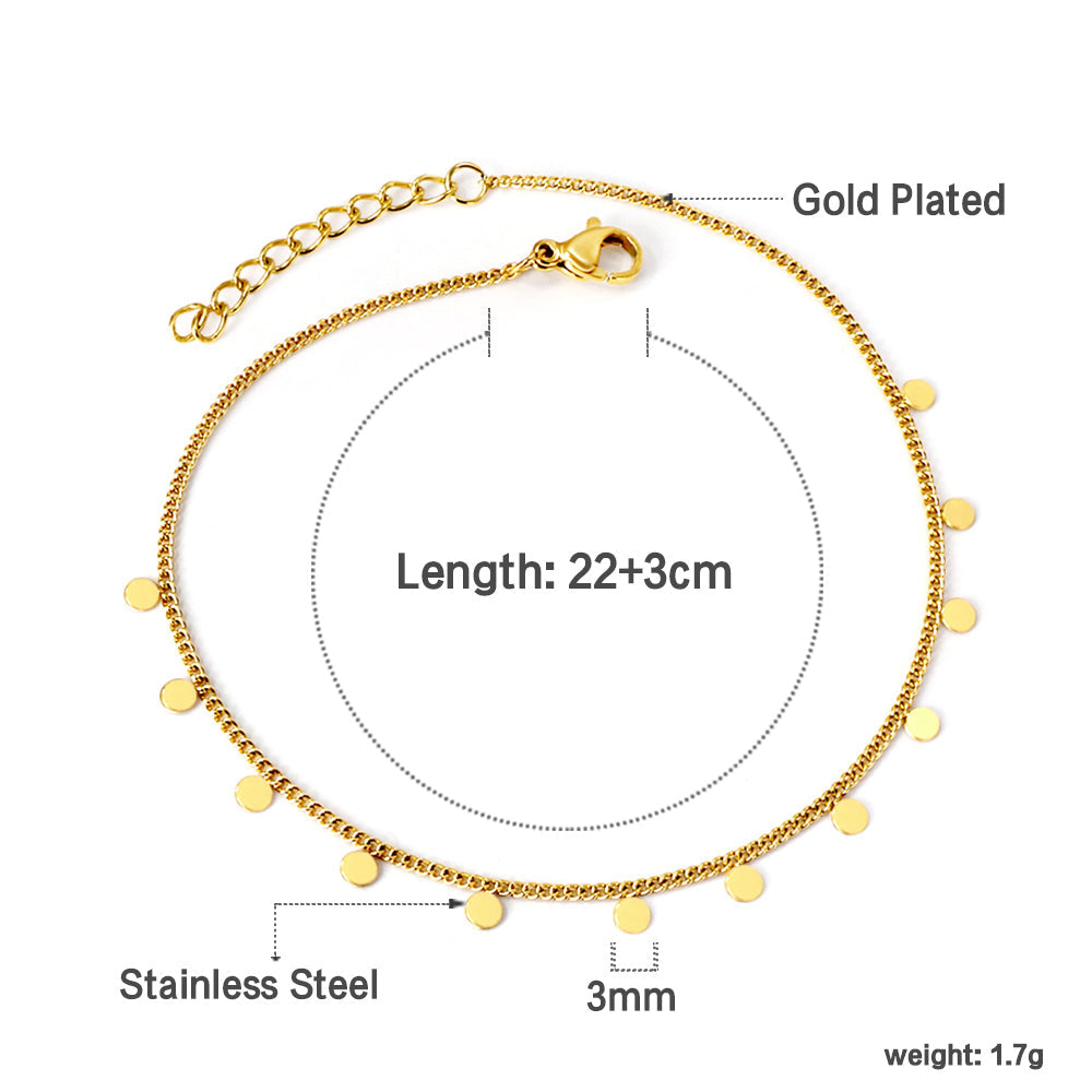 12 round accessories pendant anklet 22 + 3cm