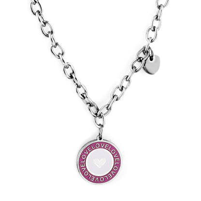 Round Mixed Color With Heart + Heart Accessory Necklace