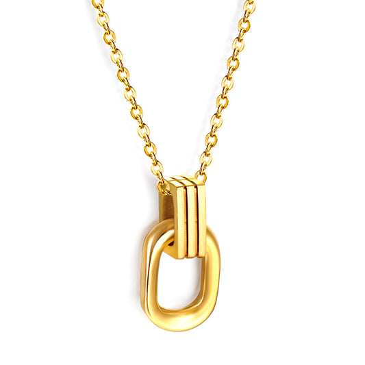 Wholesale Long round frame clasp pendant necklace 40+5cm