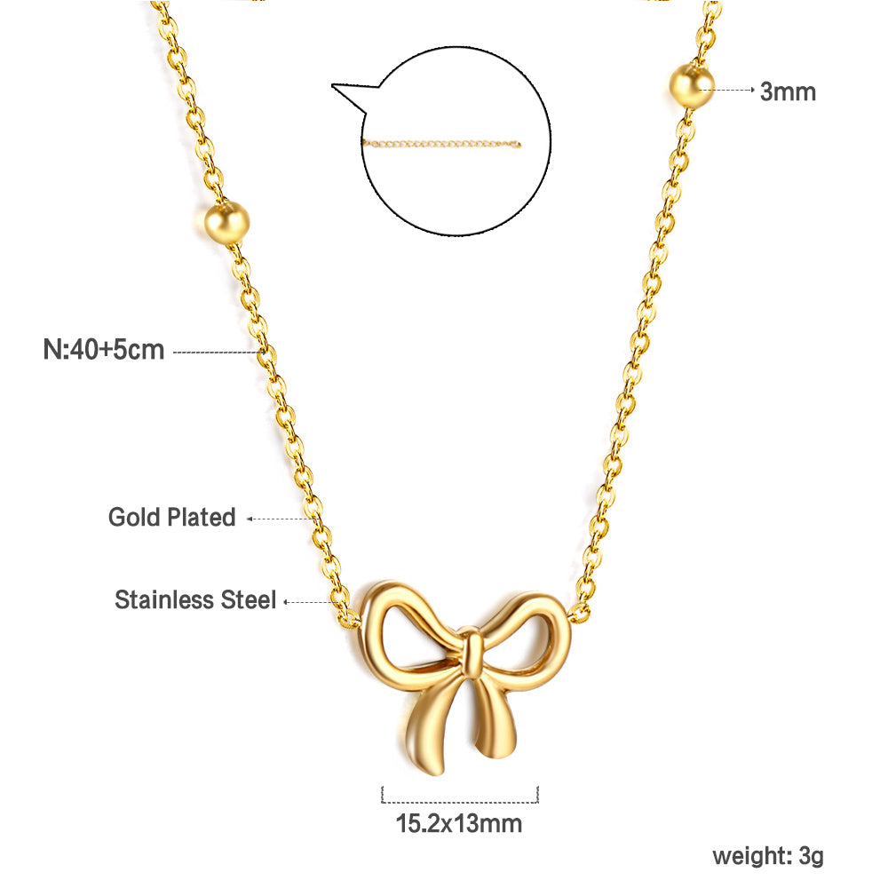 Bow Pendant Necklace 40+5cm