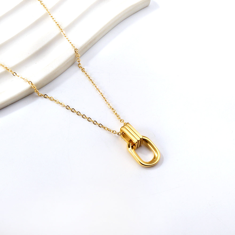 Wholesale Long round frame clasp pendant necklace 40+5cm